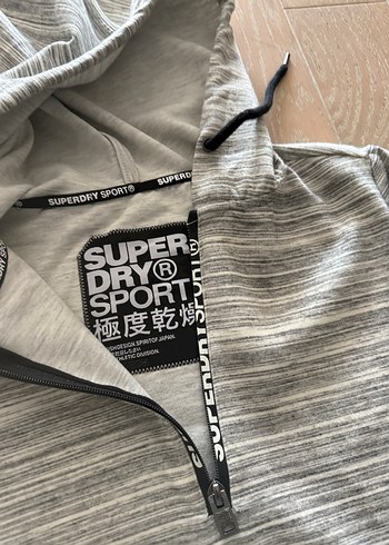 Superdry Gri Kapüşonlu Fermuarlı Kadın Sweatshirt - Görsel 2
