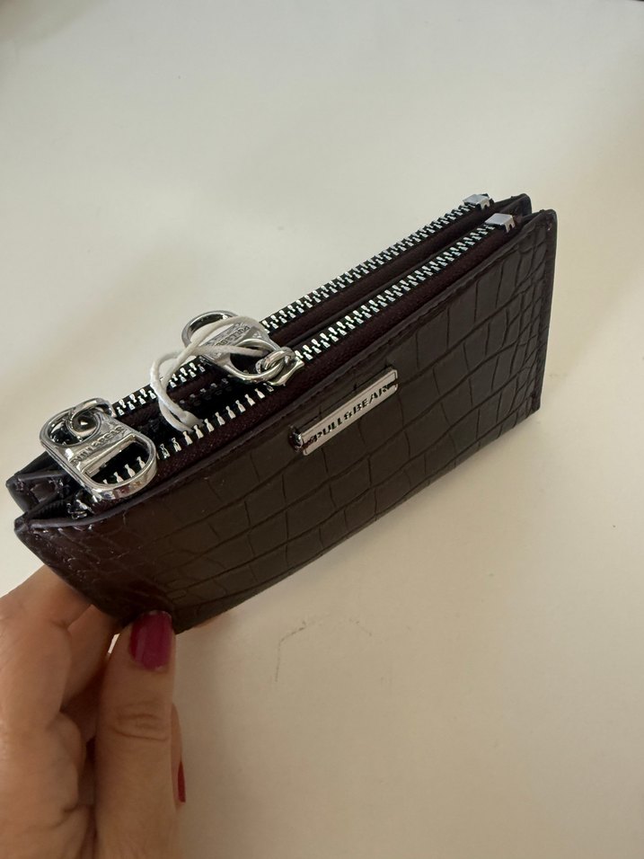 Pull and Bear Yılan Desenli Deri Fermuarlı Kadın Cüzdanı - Görsel 2