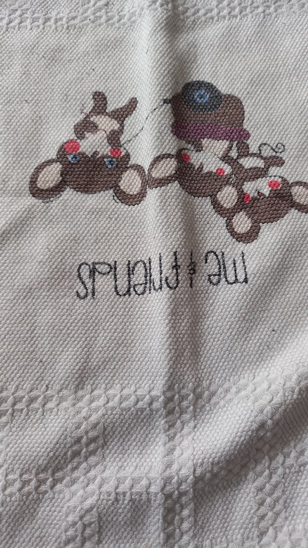 Nakışlı Beyaz Çocuk Battaniyesi bebek - Görsel 3