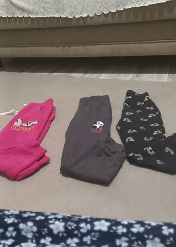 Kız Çocuk Gri Baskılı Streetwear Tayt çocuk pijaması - Görsel 3