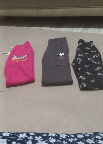 Kız Çocuk Gri Baskılı Streetwear Tayt çocuk pijaması - Görsel 2