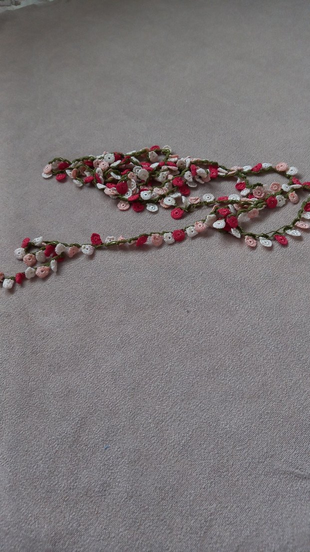 Renkli Nakışlı Dantel Kadın El Zinciri yazma oyası yazma oyası - Görsel 2