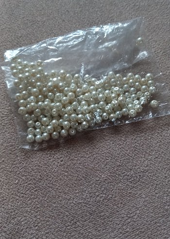 Beyaz İnci Tırnak Süslemeleri el işi boncukları - Görsel 2