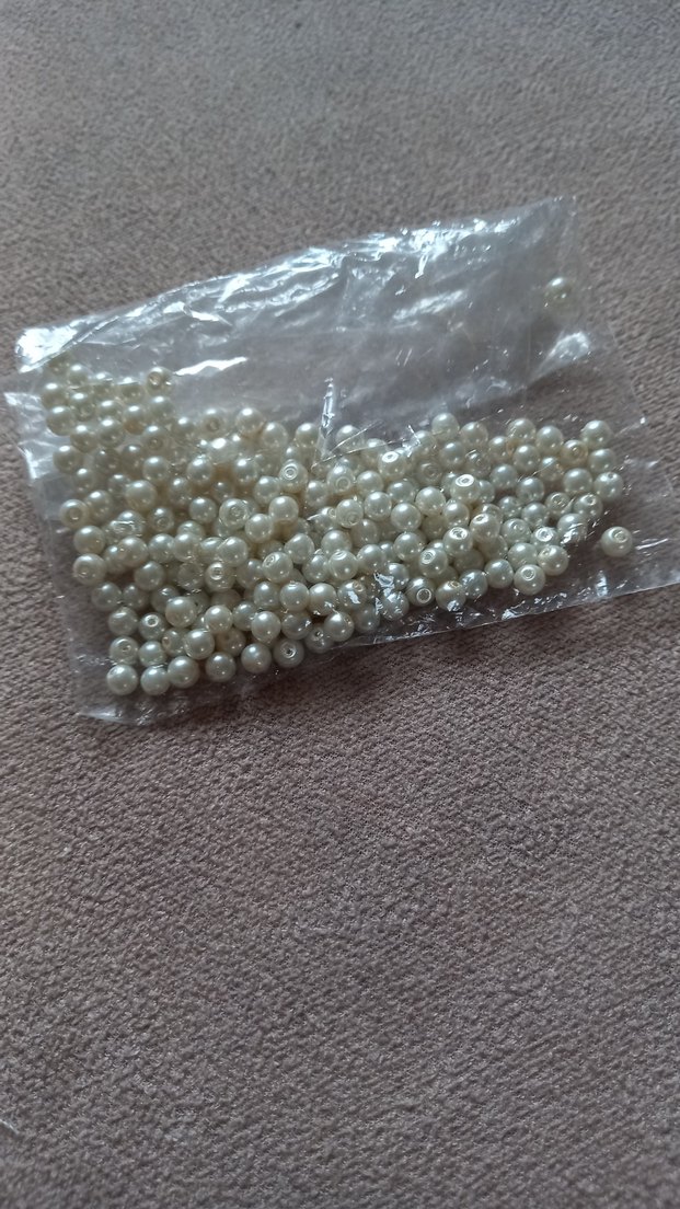 Beyaz İnci Tırnak Süslemeleri el işi boncukları - Görsel 2