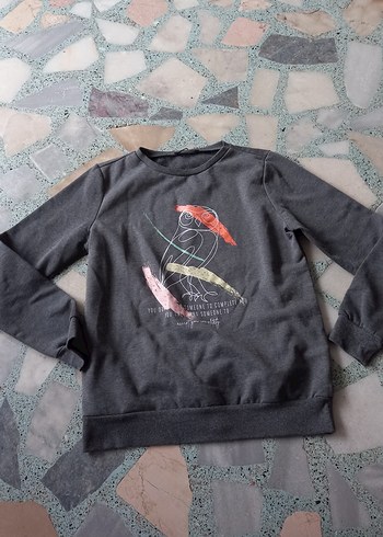 Gri Baskılı Erkek Çocuk Sweatshirt - Görsel 2