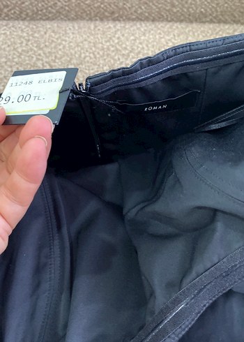 Siyah askısız hafif balon elbise - Görsel 6