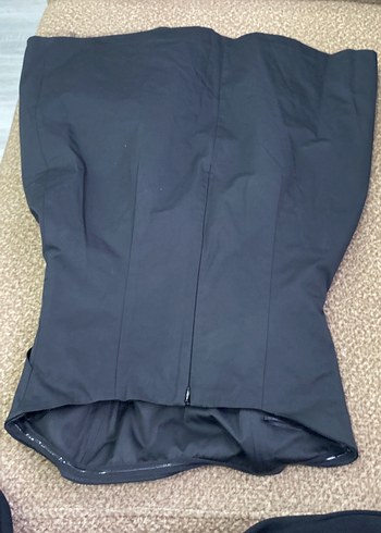 Siyah askısız hafif balon elbise - Görsel 7