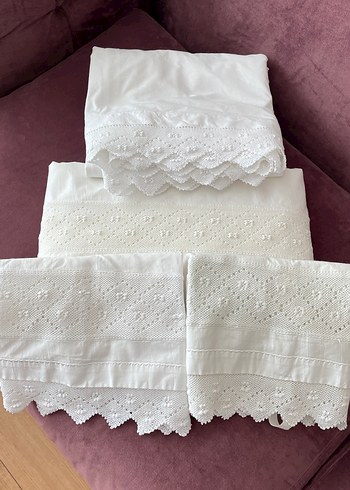 Dantel çarşaf nevresim ve iki adet yastık kılıfı - Görsel 16