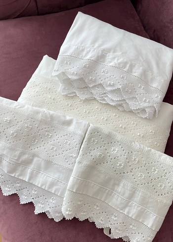 Dantel çarşaf nevresim ve iki adet yastık kılıfı - Görsel 17