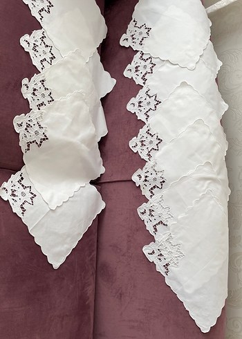 12 parça Delik işi masa örtüsü takım - Görsel 7