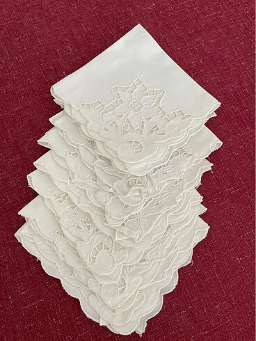 12 parça Delik işi masa örtüsü takım - Görsel 4