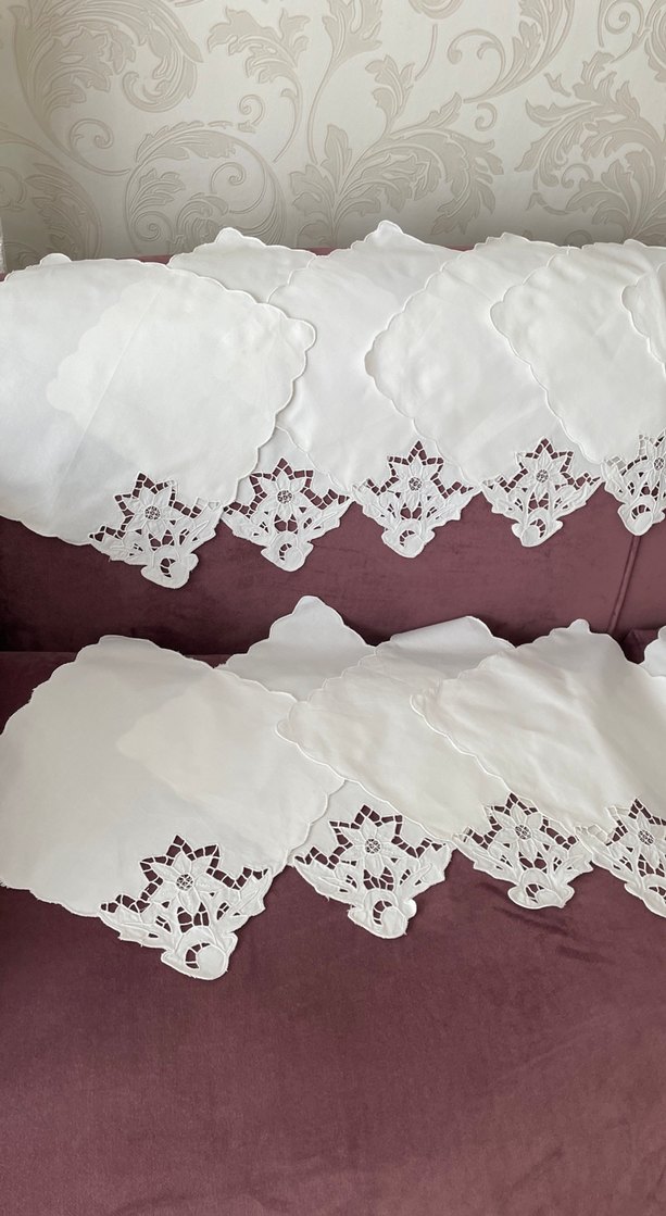 12 parça Delik işi  masa örtüsü takım - Görsel 2