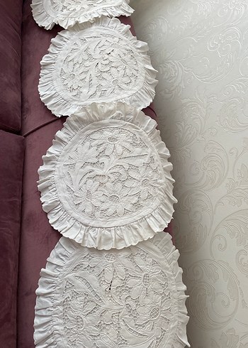 4 adet Delik işi/ Beyaz işi kırlent - Görsel 9