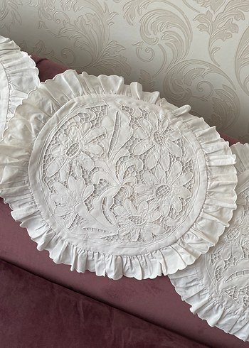 4 adet Delik işi/ Beyaz işi kırlent - Görsel 10