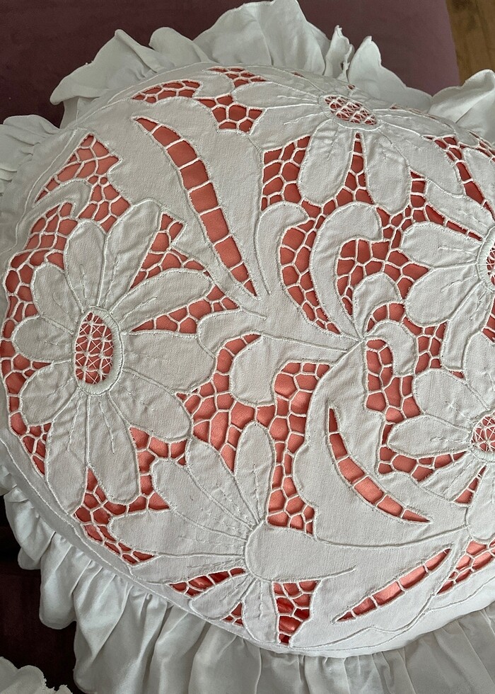 4 adet Delik işi/ Beyaz işi kırlent - Görsel 5