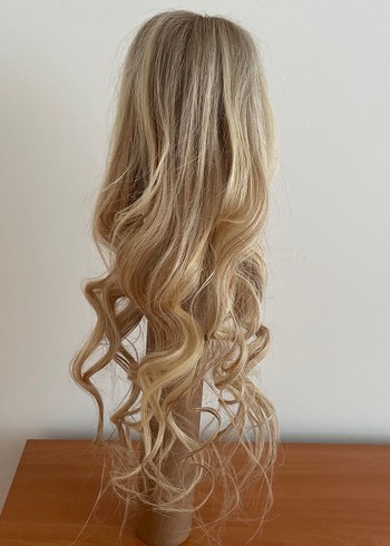 Platin renk gerçek saç peruk - Görsel 3