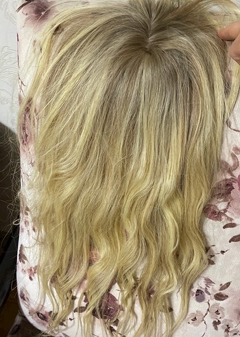 Platin renk gerçek saç peruk - Görsel 15