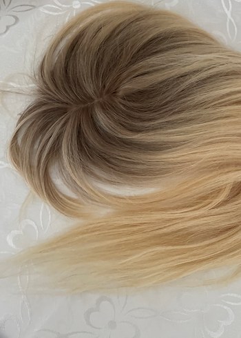 Platin renk gerçek saç peruk - Görsel 5