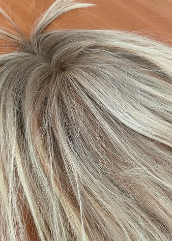 Platin renk gerçek saç peruk - Görsel 18