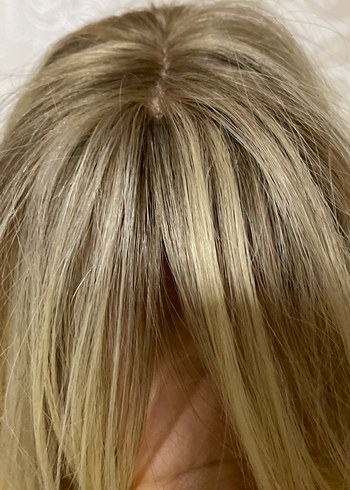 Platin renk gerçek saç peruk - Görsel 11