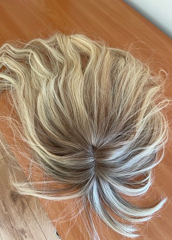 Platin renk gerçek saç peruk - Görsel 16