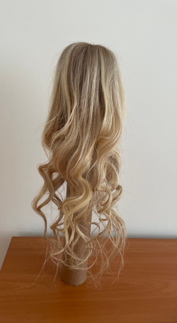 Platin renk gerçek saç peruk - Görsel 3