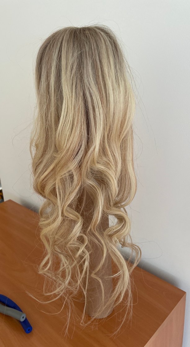 Platin renk gerçek saç peruk - Görsel 2