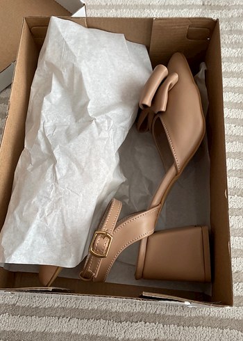 Nude  Fiyonklu Kadın Topuklu Ayakkabı - Görsel 7