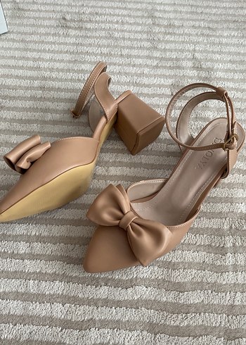 Nude  Fiyonklu Kadın Topuklu Ayakkabı - Görsel 3