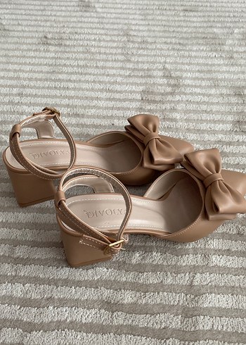 Nude  Fiyonklu Kadın Topuklu Ayakkabı - Görsel 5