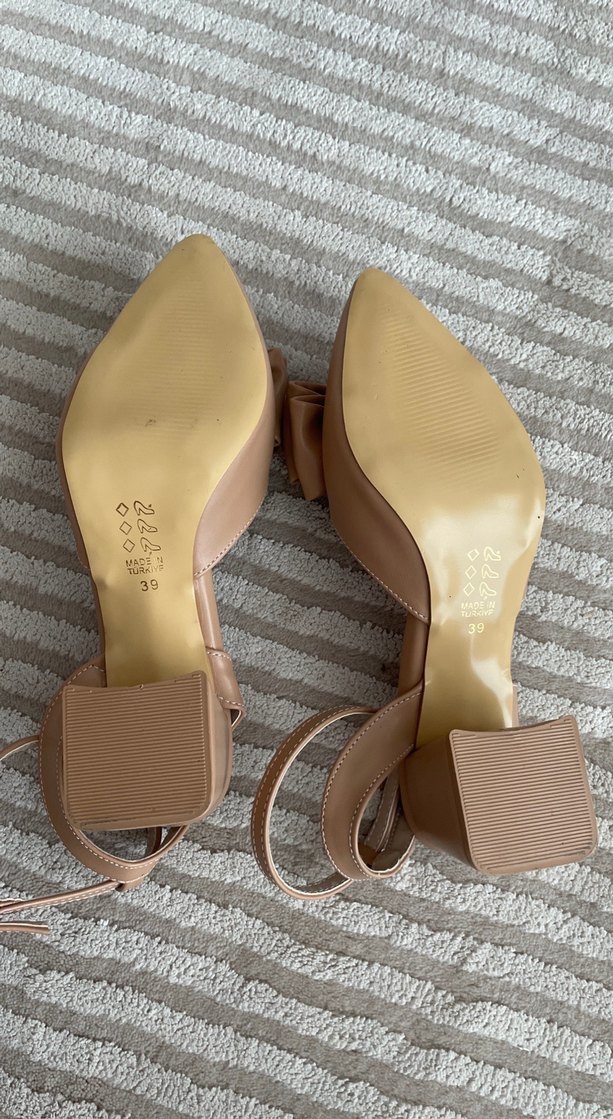 Nude  Fiyonklu Kadın Topuklu Ayakkabı - Görsel 4