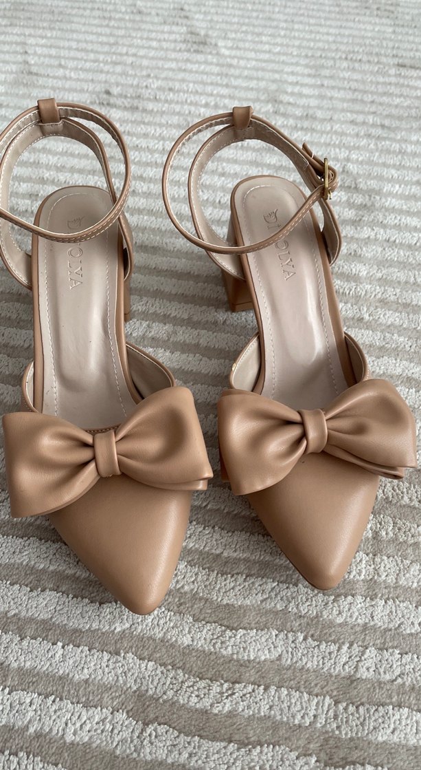 Nude  Fiyonklu Kadın Topuklu Ayakkabı - Görsel 2