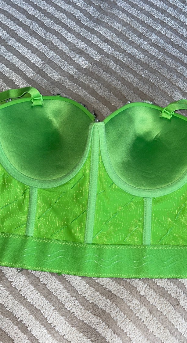 Taşlı yeşil crop/S - Görsel 4