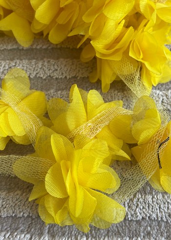 Sarı Bohem Çiçekli Saç Aksesuarı - Görsel 3