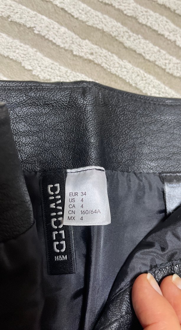 Nakışlı Deri Mini Etek - Görsel 5