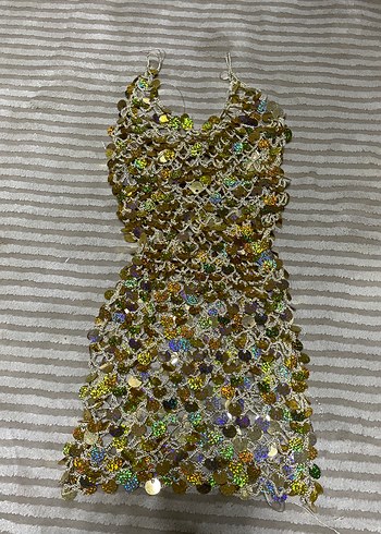 Pullu el örgüsü elbise - Görsel 3