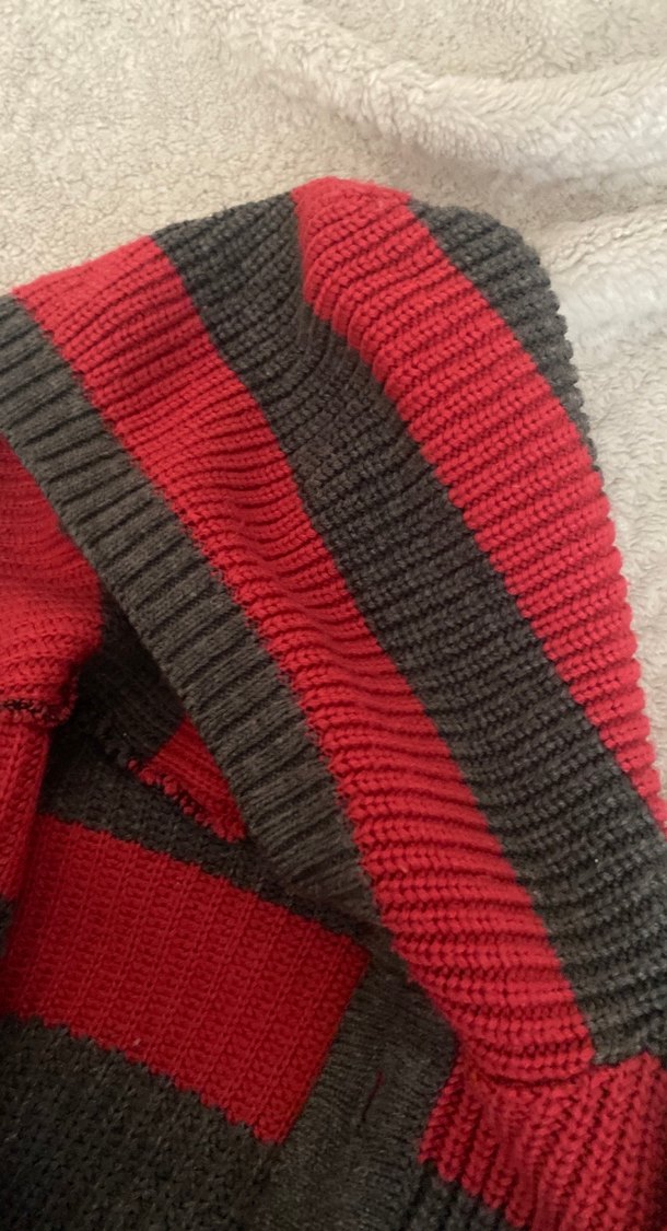 Kapüşonlu Çizgili Örgü Erkek Çocuk Hırka - Görsel 3