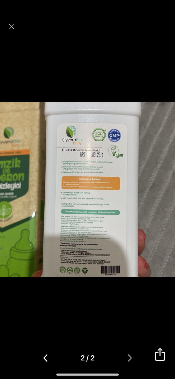 SlyveraBio Bitkisel Emzik & Biberon Temizleyici 500 ml - Görsel 2