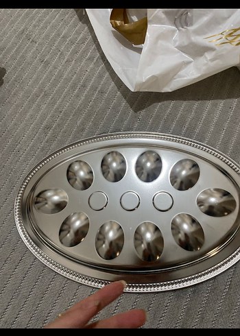 Vintage paslanmaz Çelik servis tabağı - Görsel 2