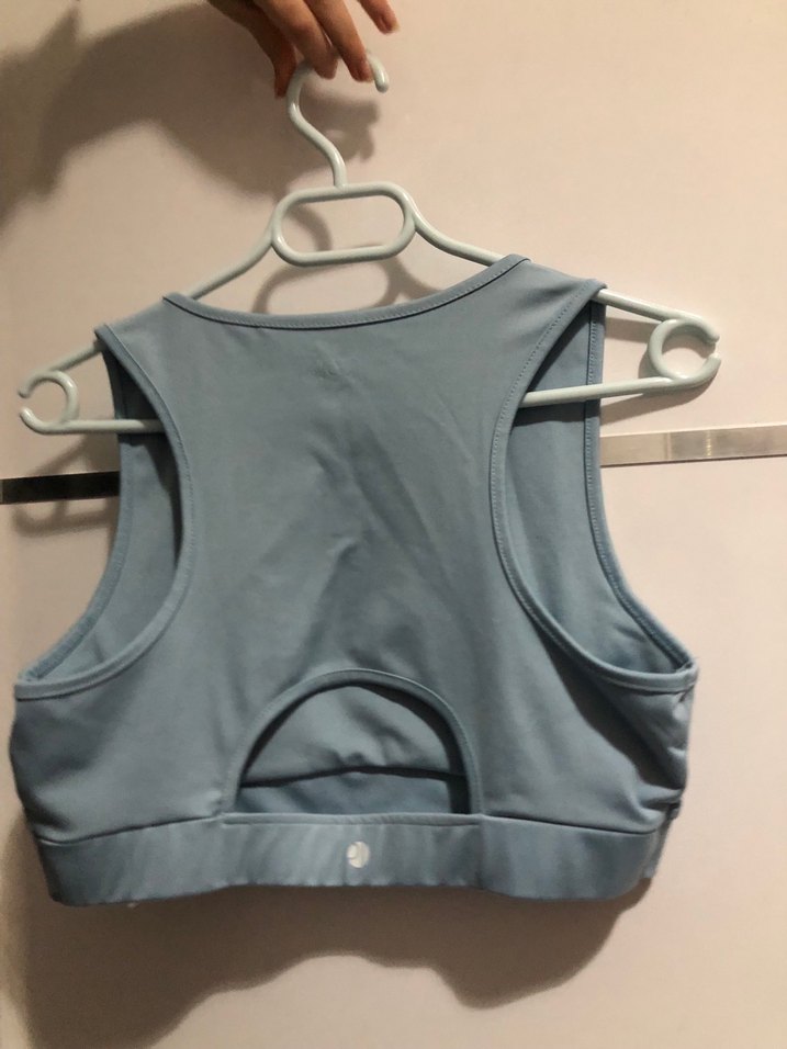 Gri Kadın Spor Crop Top - Görsel 2