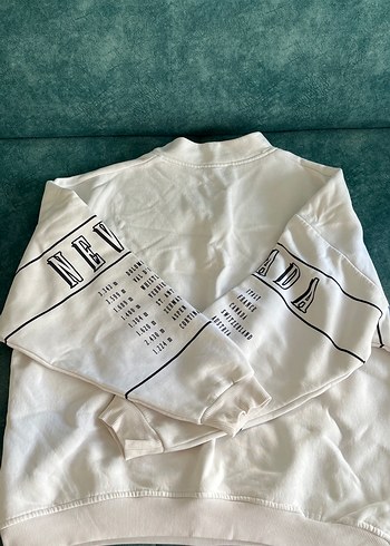 m Beden beyaz Renk Kadın Fermuarlı Sweatshirt