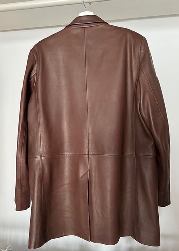 Massimo Dutti - Kahverengi Kadın Deri Ceket - Görsel 3
