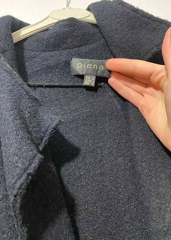 Siyah Uzun Keten Kadın Kaban - Görsel 3