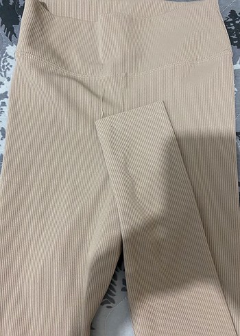 Bej Kadın Midi Tayt Elastik Bel - Görsel 2