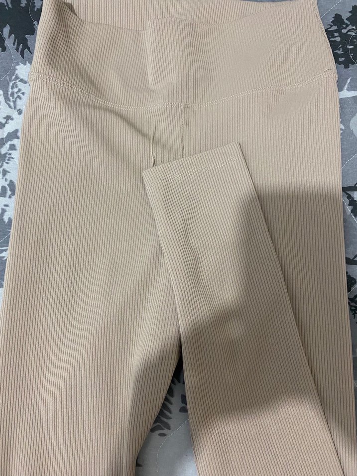 Bej Kadın Midi Tayt Elastik Bel - Görsel 2