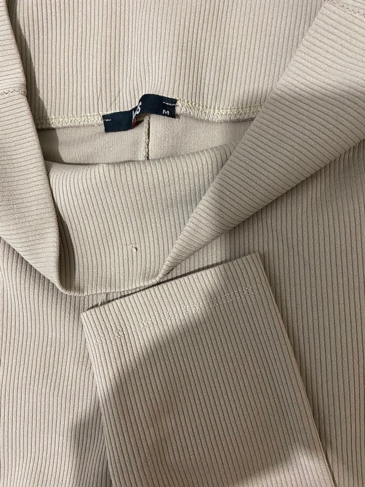 Bej Kadın Midi Tayt Elastik Bel - Görsel 3