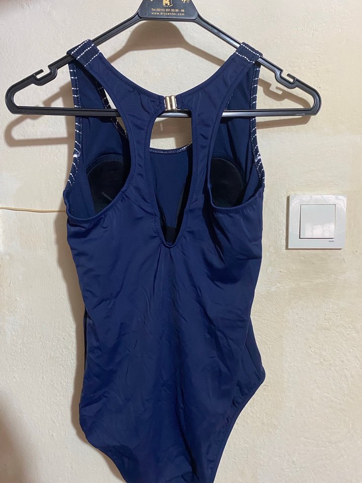 Lacivert Çizgili İnce Askılı Mayo - Görsel 2