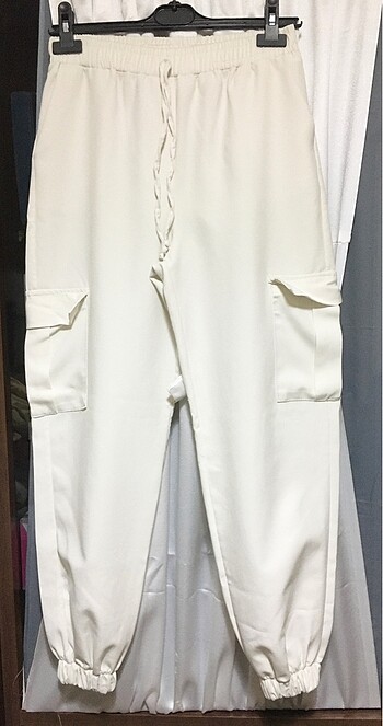 Kargo Kumaş Beyaz Pantolon