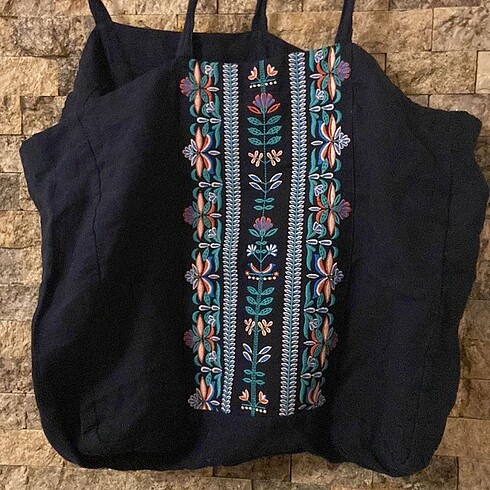 Oyso. Nakış İşlemeli Keten Günlük/ Plaj Çantası XL