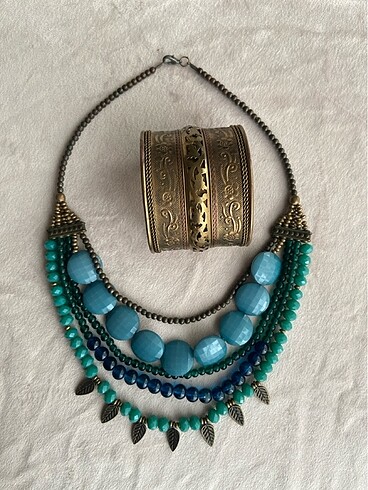 Bonprix Bakır Bileklik ve Layer Kolye Set